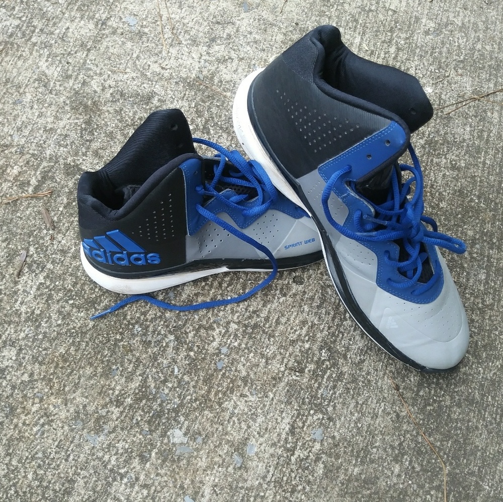 Blue and grey adidas